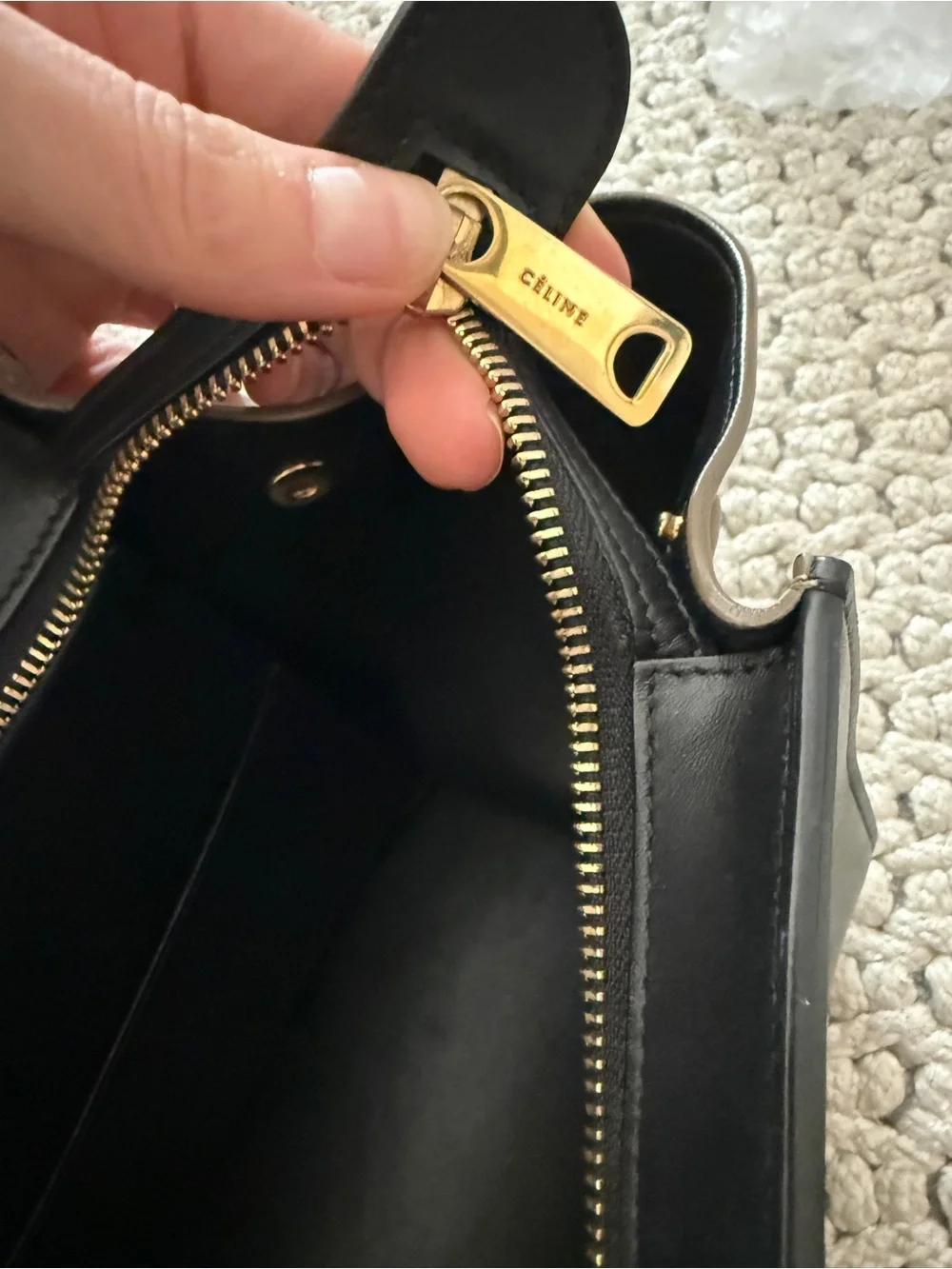 Structured Tricolor Top-Handle Satchel - Red, Black & Taupe